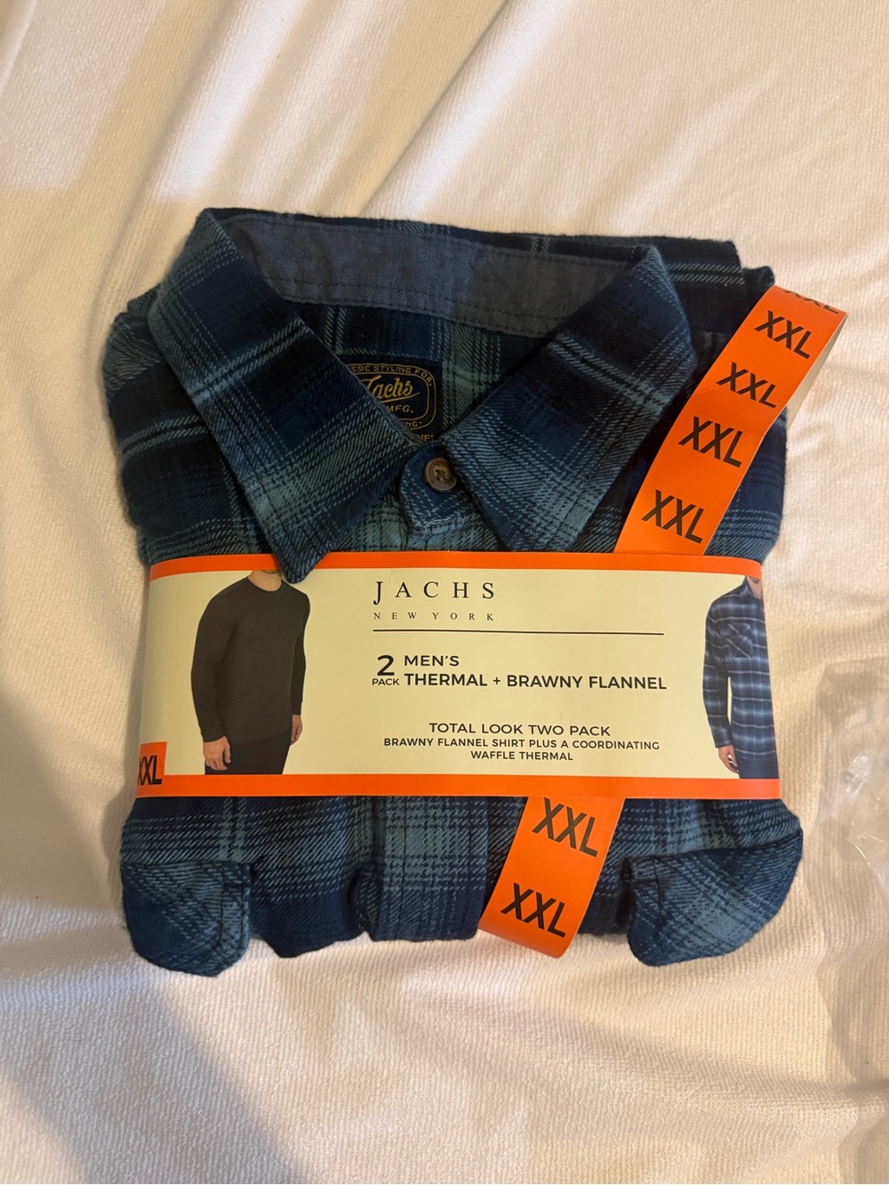 Men's Blue Plaid Flannel Shirt - XXL